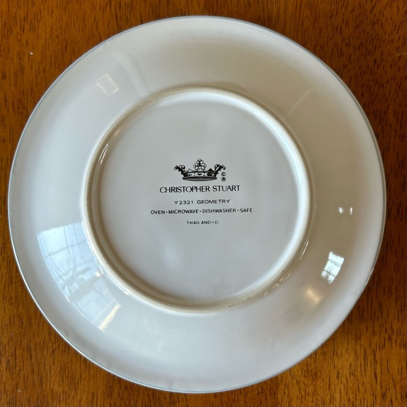 Christopher Stuart Geometric Ceramic Saucer Plates Y2321 - Picture 5 of 8